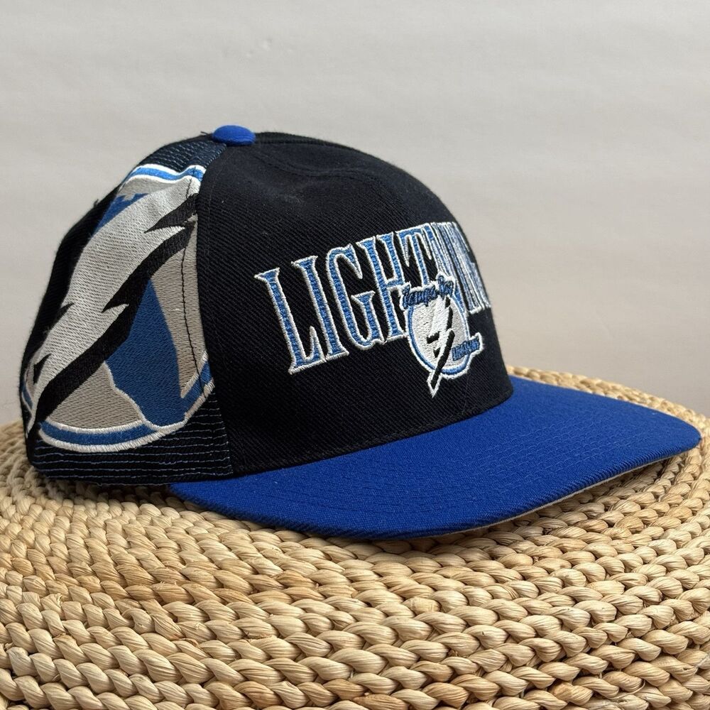 Vintage 90s Tampa Bay Lightning Hat Cap Laser Shadow Sports Specialties Mens